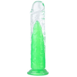 ClearlyHorny Gode transparent Jellis L 19 x 4cm Vert